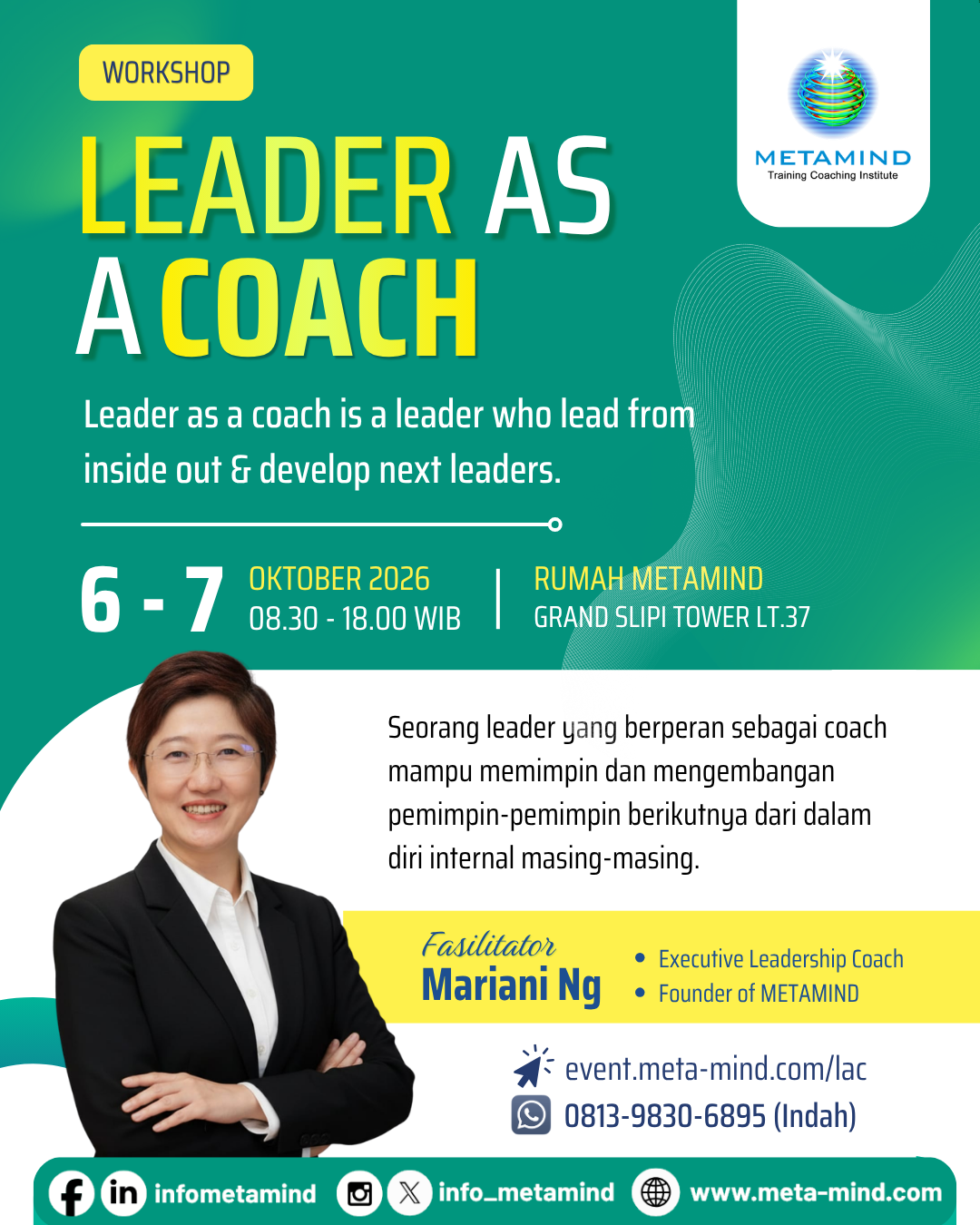 Flyer Resmi Leader As a Coach METAMIND